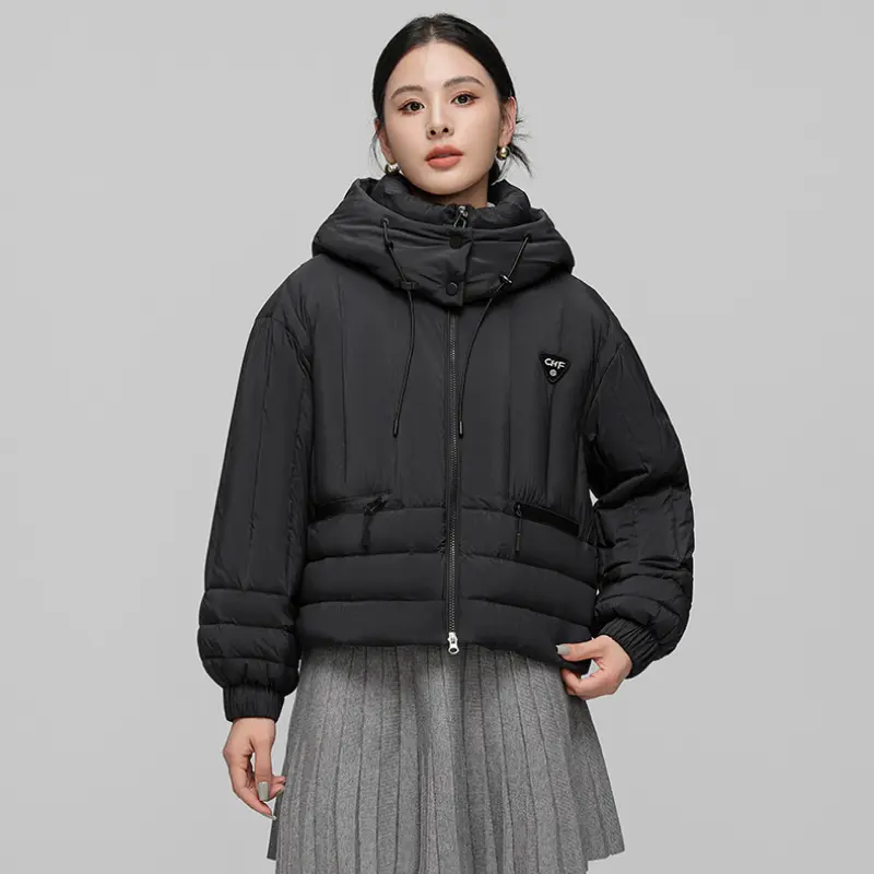 White Duck Down Jacket for Women, Puffer Jacket, Hooded Puffer Jacket, Thick and Warm, Short Color, Winter