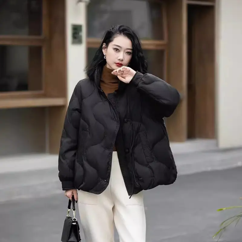 Women's Stand-up Collar Puffer Coats, Winter Jackets, Retro Buttons Outerwears, Warm Snow Coats, Chinese Style, New