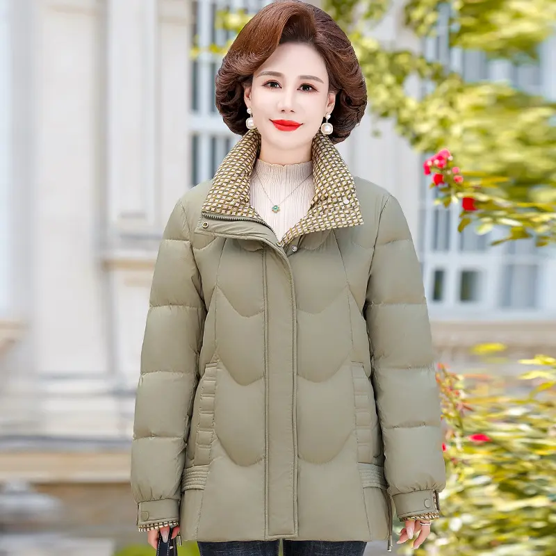 Mom Suit Down Jacket Fall and Winter New Fashion Jacket Middle-aged Thickening Padding White Duck Down Women Down Jacket