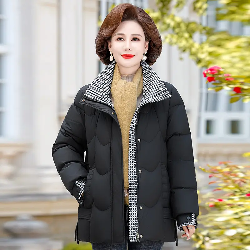 Mom Suit Down Jacket Fall and Winter New Fashion Jacket Middle-aged Thickening Padding White Duck Down Women Down Jacket