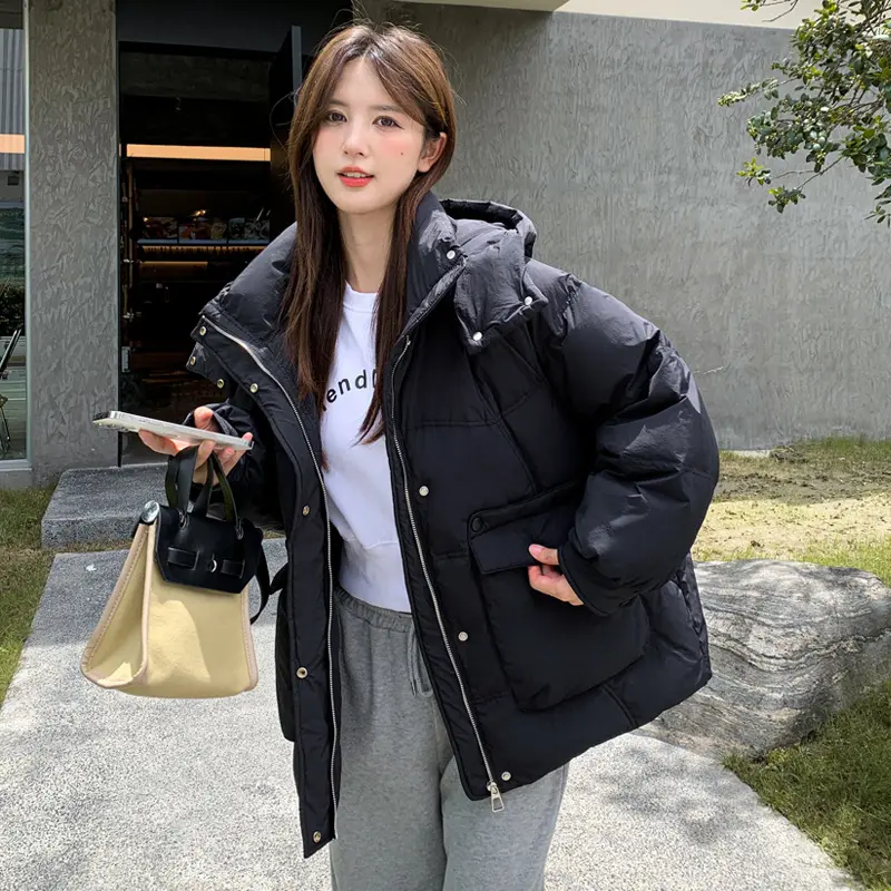 Short Down Jacket for Women, Casual Coats, Candy Colors, Sweet Outerwears, Thick, Warm, Hooded, Snow, Winter, New, Fashion