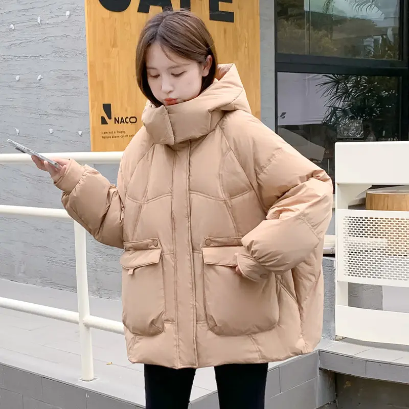 Short Down Jacket for Women, Casual Coats, Candy Colors, Sweet Outerwears, Thick, Warm, Hooded, Snow, Winter, New, Fashion