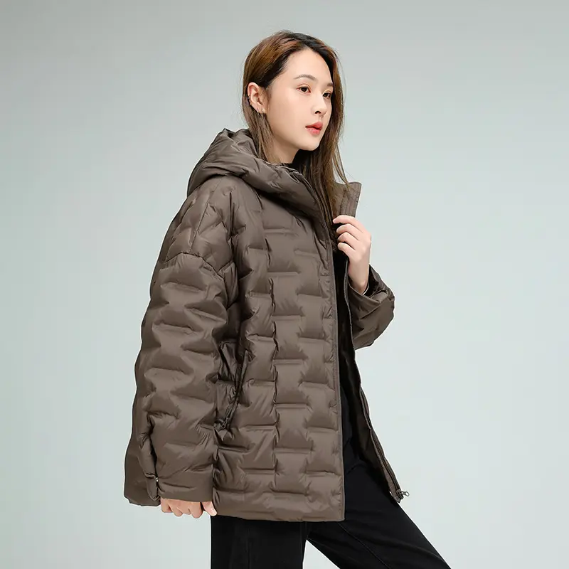 Lightweight Press Gum Hooded Women Down Jacket Fashion Loose New Spring Autumn Female Ultra Lightweight Packable Down Coats