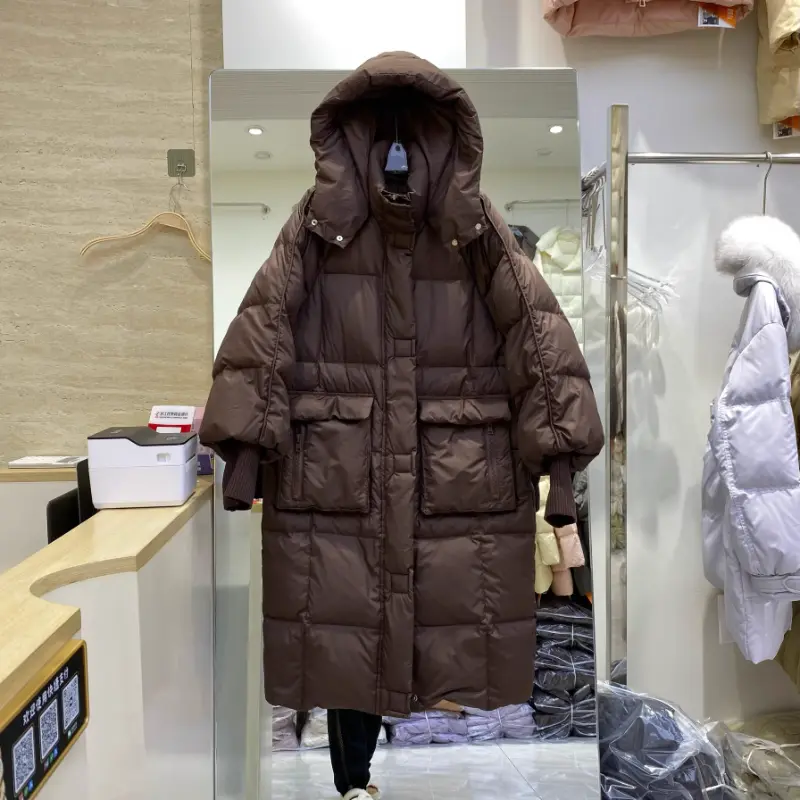 Women's Padded Down Jacket, Thick Warm Overcoat, Puffer Coats, Long, Autumn, Winter, New, 2024