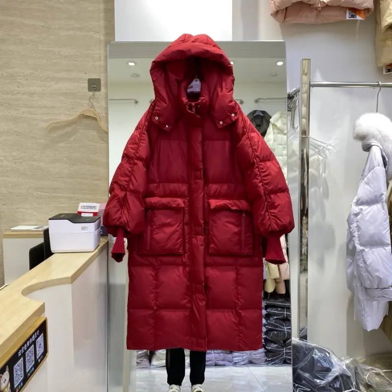 Women's Padded Down Jacket, Thick Warm Overcoat, Puffer Coats, Long, Autumn, Winter, New, 2024