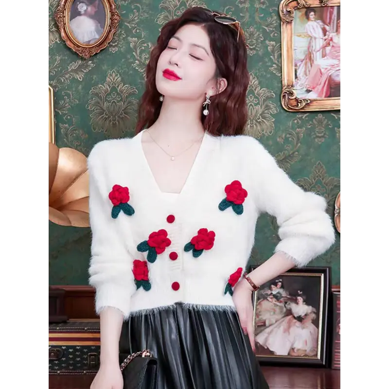 Women's Letter Printed Sweaters, Long Sleeve Top, Loose Casual Pullovers, Korean Popular Clothes, O-neck, Kawaii, Autumn, Winter