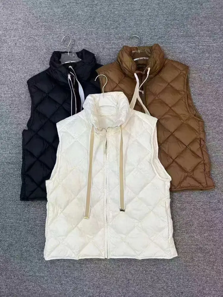Lightweight Padded Vest Puffer Women Spring, Fall and Winter Fashion Sleeveless Jacket Lapel Inner Undershirt Female Vest