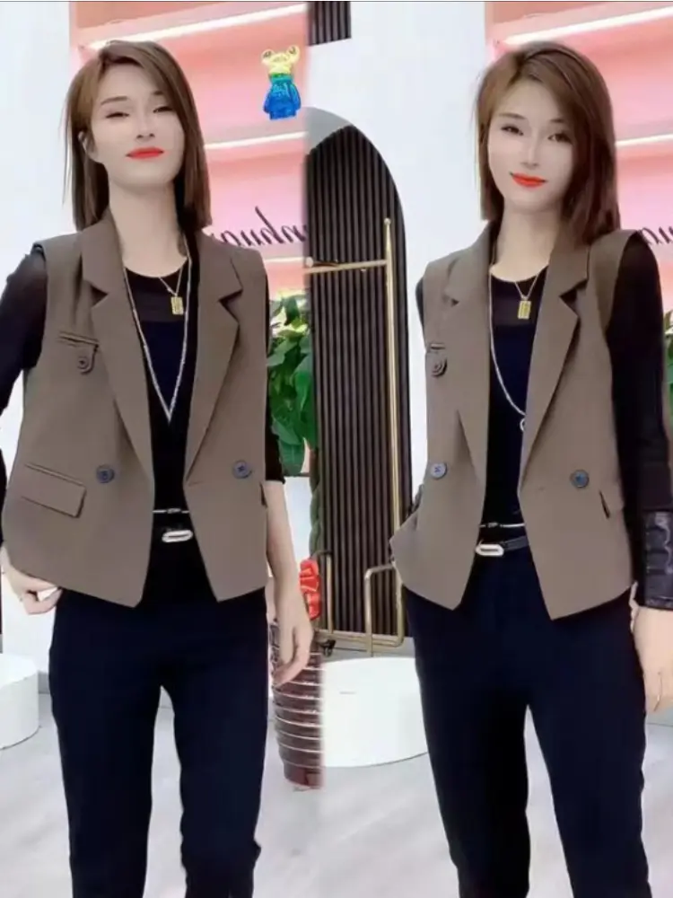 Casual Slim Vest for Women, Autumn Cardigan Vest, Europe and The United, Korean Section Jacket, New Fashion