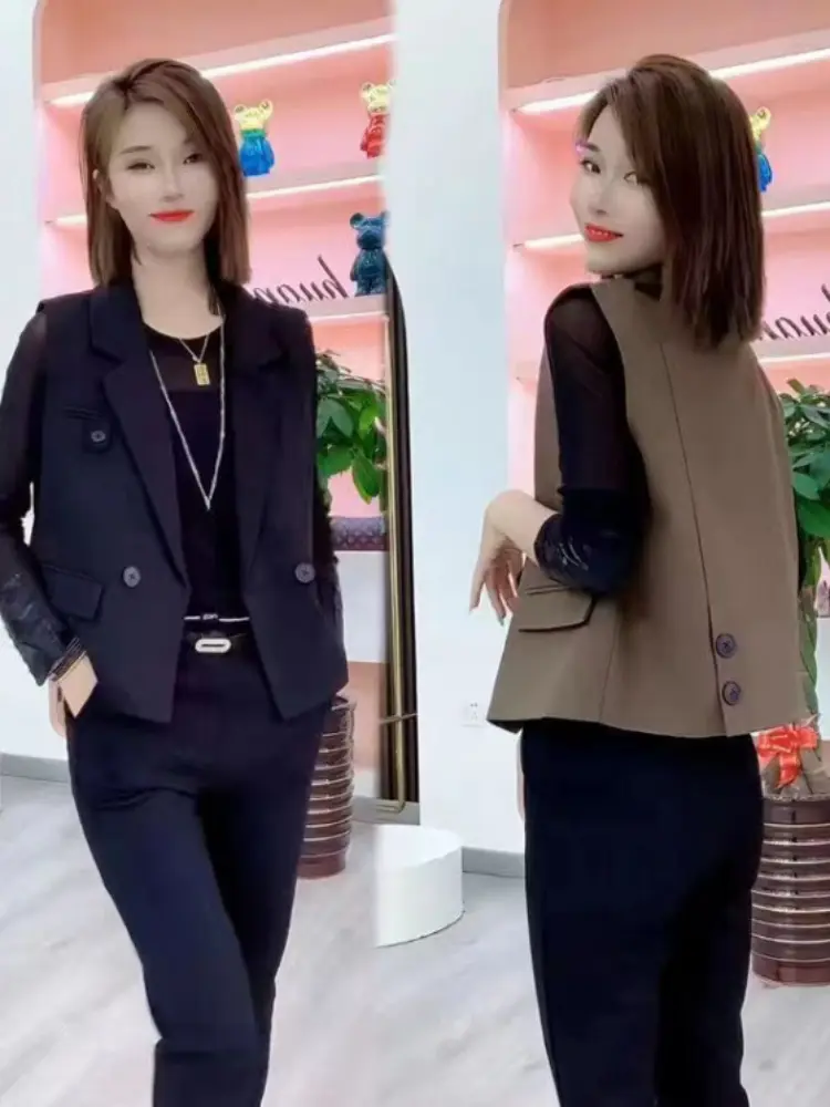 Casual Slim Vest for Women, Autumn Cardigan Vest, Europe and The United, Korean Section Jacket, New Fashion
