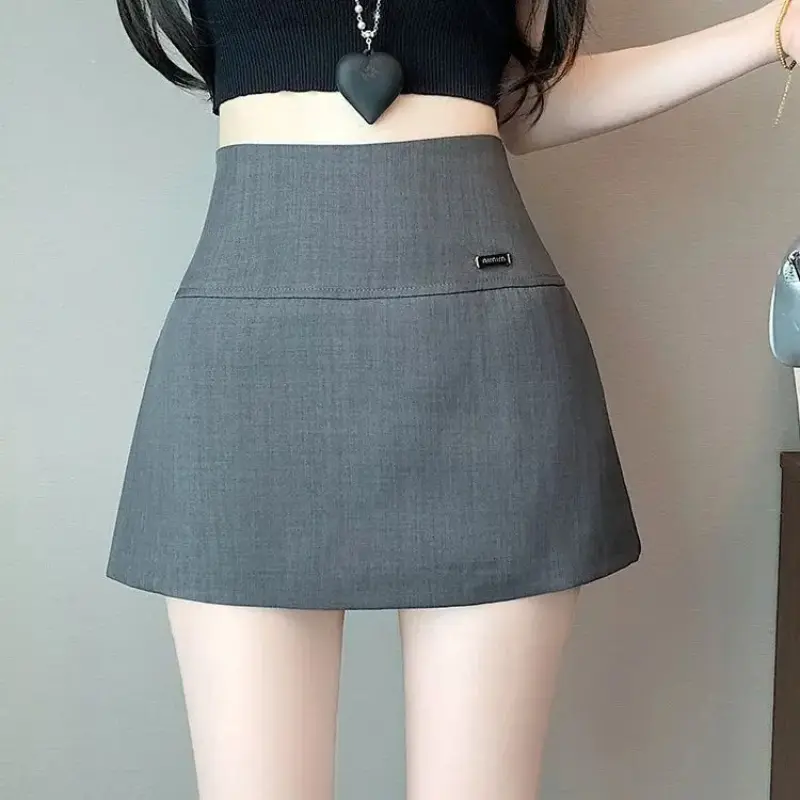 Skirt Pants Skirt Female Spring and Summer New High-waisted Thin A Word Skirts Pants Open Fork Package Hip Business Skirt