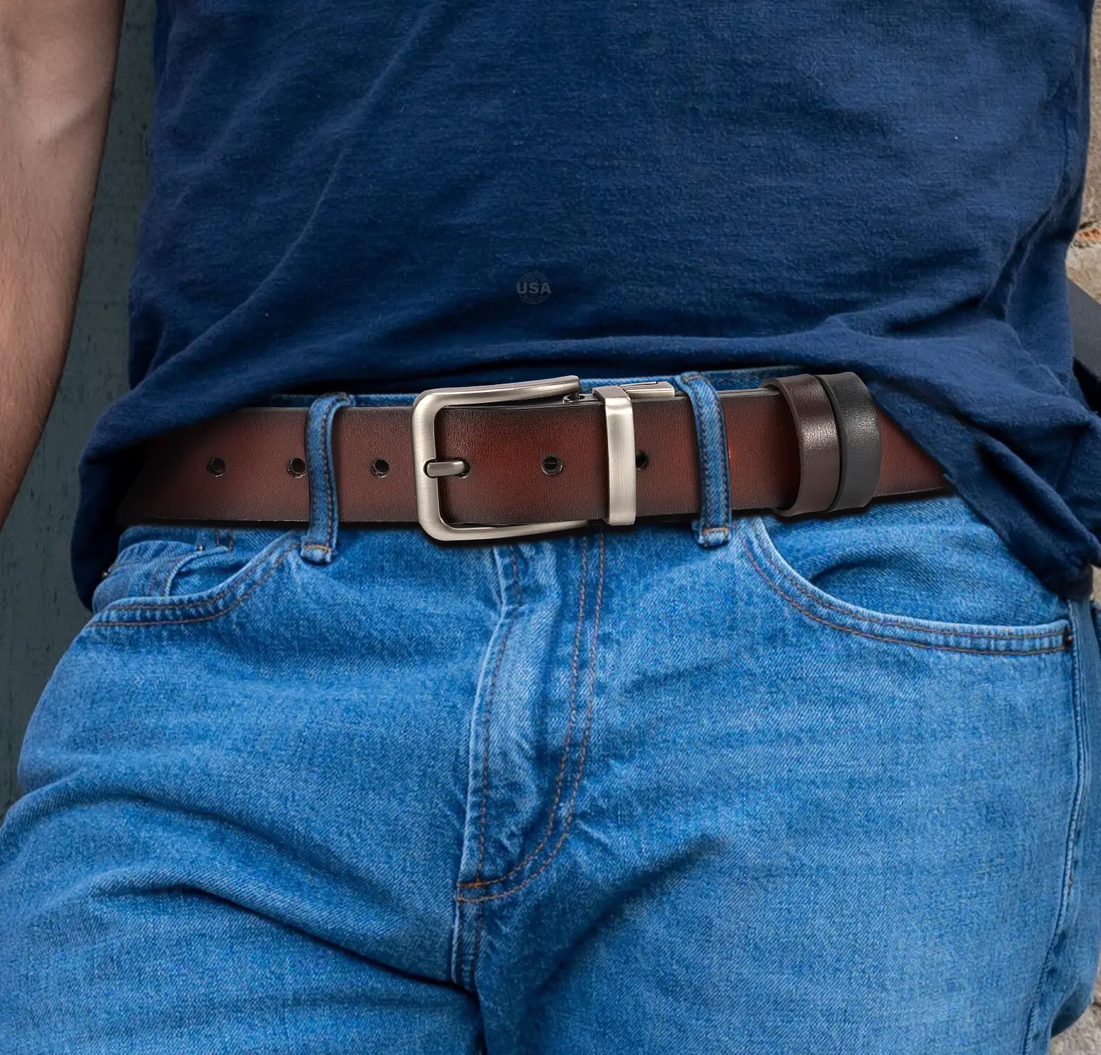 DOOPAI Mens Leather Belt  High Quality Leather Belt Men Male Genuine Leather Strap Luxury Pin Buckle Jeans For Men Men Accessori