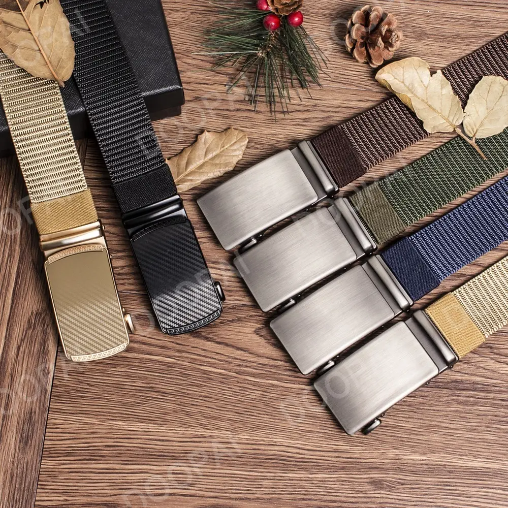 Men's Nylon Outdoor Hunting Metal Canvas Belt Male Korean Version All-Match Casual Automatic Buckle Golf Belt Men Women  Accesso
