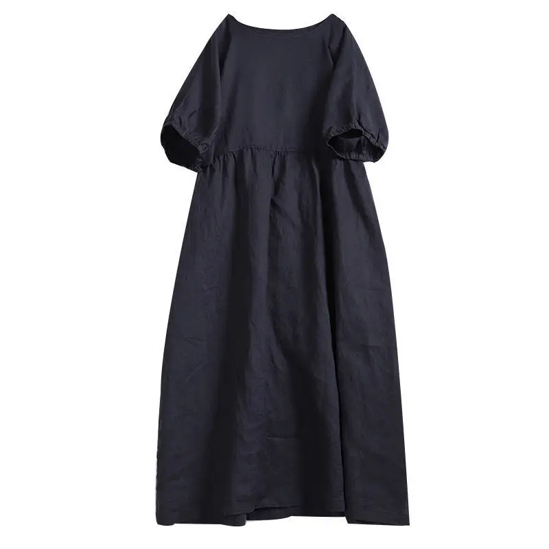Women's Short Sleeve Dress, Cute Robe, Loose Cotton Dresses, Casual Office, Summer, Traf, 2025