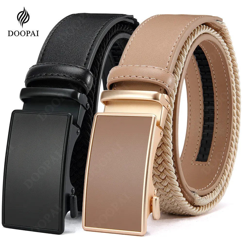 Men's Belt Casual Woven Elastic Belt High Quality Genuine Leather Outdoor Sports Women's Belt Climbing Work Jeans Pants