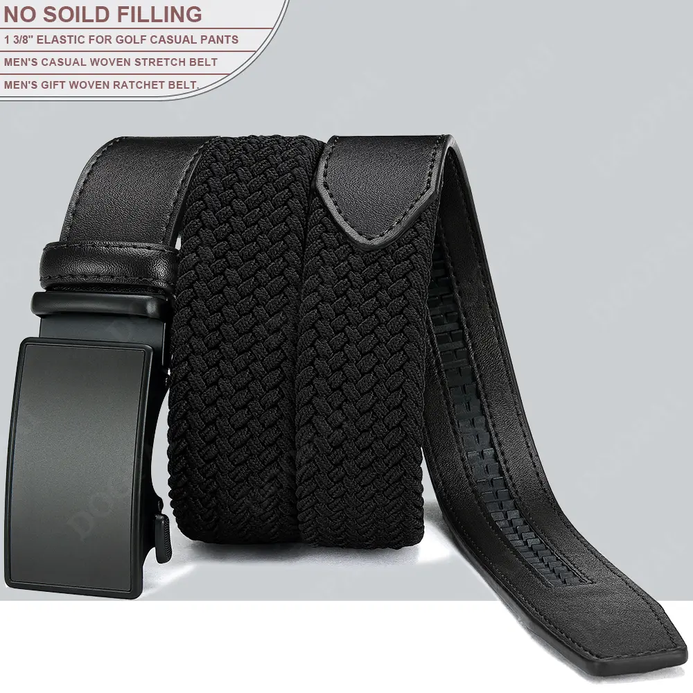 Men's Belt Casual Woven Elastic Belt High Quality Genuine Leather Outdoor Sports Women's Belt Climbing Work Jeans Pants