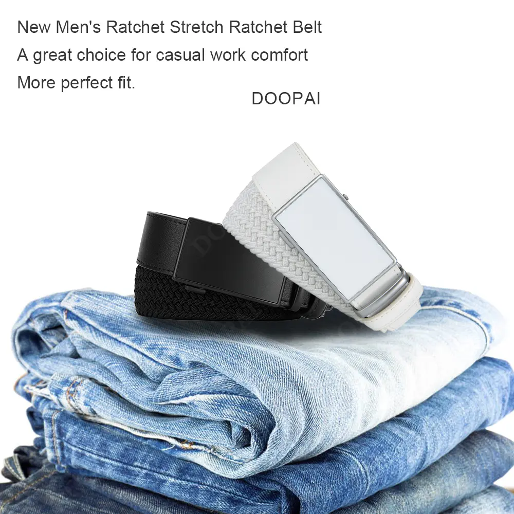 Men's Belt Casual Woven Elastic Belt High Quality Genuine Leather Outdoor Sports Women's Belt Climbing Work Jeans Pants