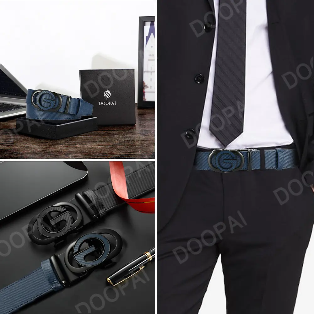 Belts Famous Brand Belt Men Genuine Leather For Men's High Quality Buckle Work Business Black Cowskin Business Male Fashion Desi