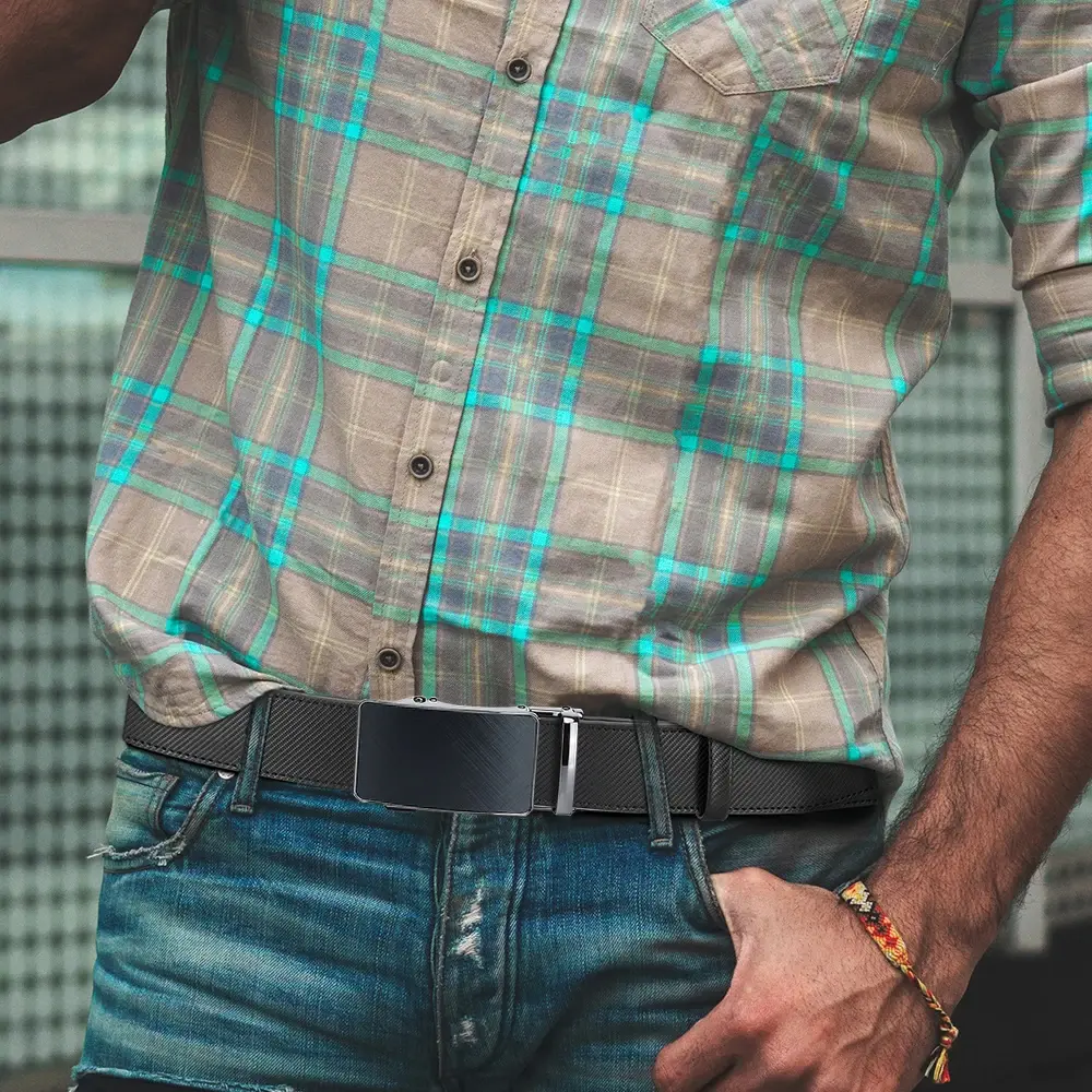 Mens Belt Genuine Leather Luxury Belt Metal Automatic Alloy Buckle Fashion Ratchet Belts for Men Cowhide High Quality Belt 2PCS