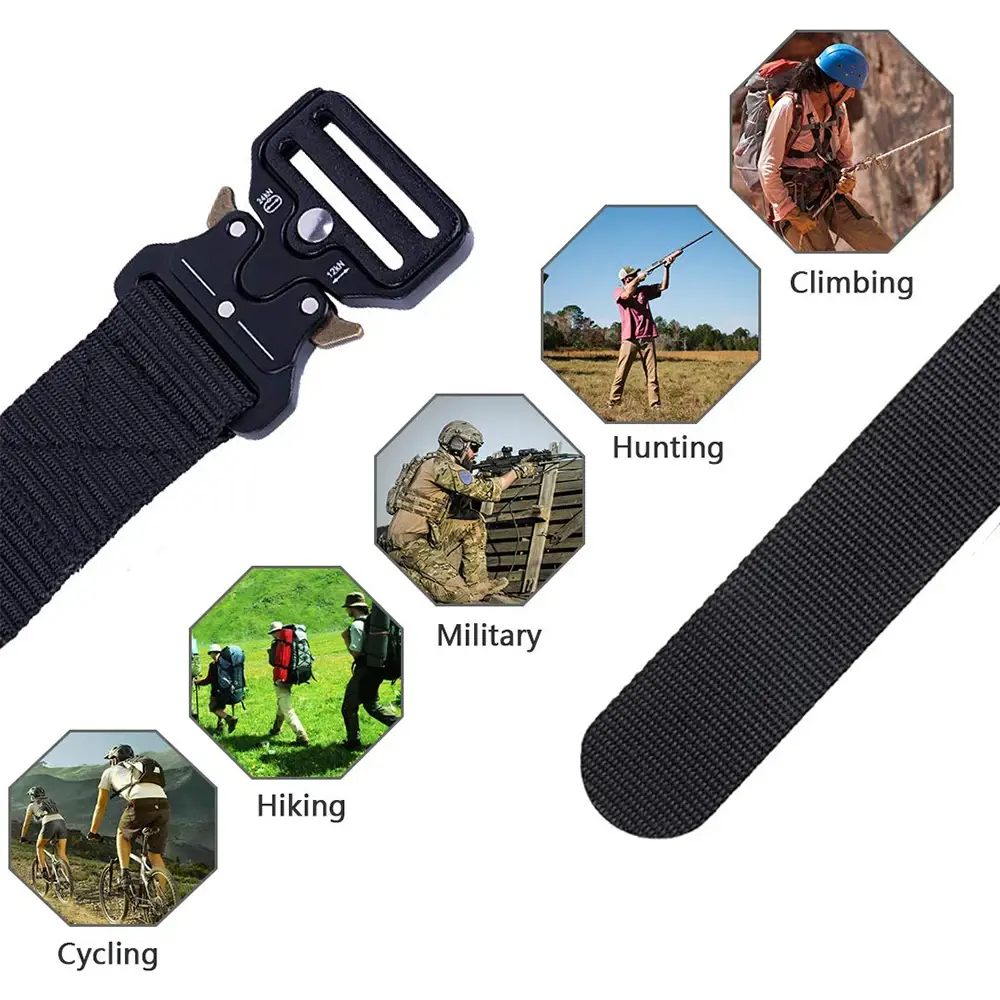 Tactical Men's Belt Army Outdoor Hunting Compass Multi Function Combat Survival Marine Corps Canvas For Nylon Male