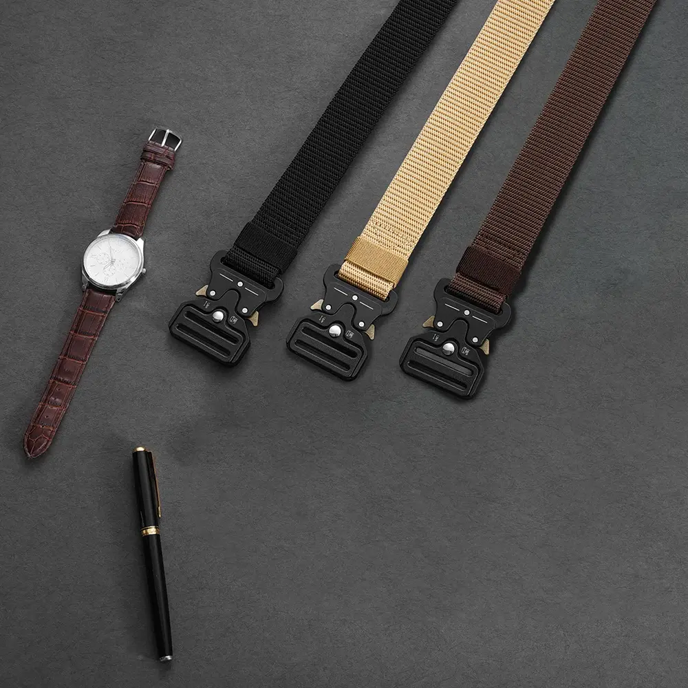 Tactical Men's Belt Army Outdoor Hunting Compass Multi Function Combat Survival Marine Corps Canvas For Nylon Male