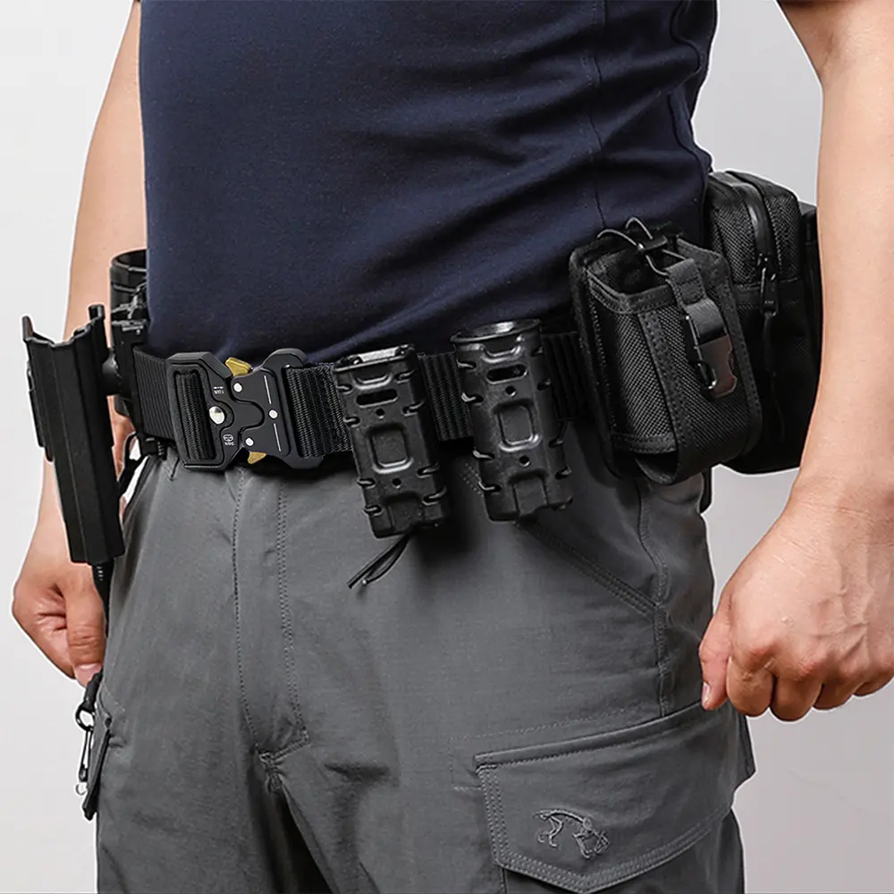 Tactical Men's Belt Army Outdoor Hunting Compass Multi Function Combat Survival Marine Corps Canvas For Nylon Male 125cm