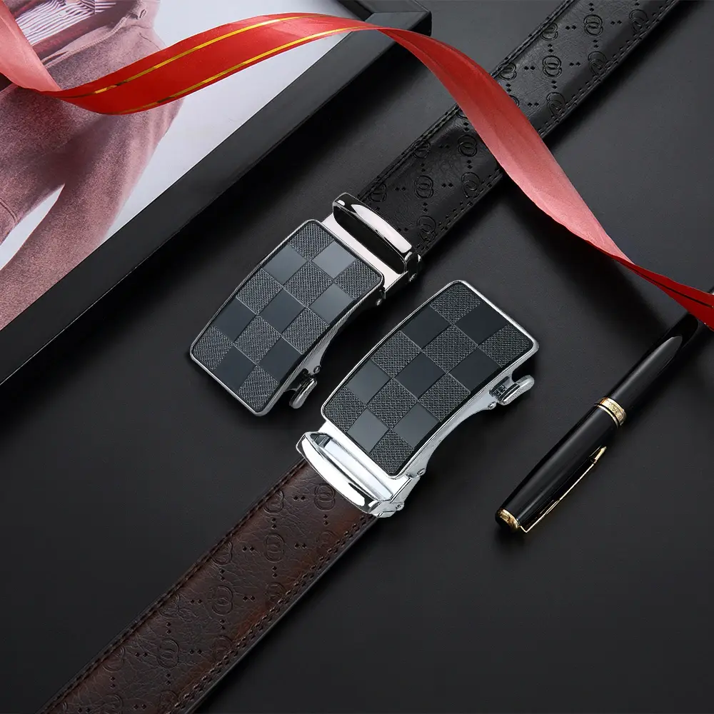 High Quality 3.9cm Wide Luxury Men's Buckle Belt Cowhide Belt Without Automatic Buckle Luxury Brand Men's Smooth Ratchet Belt
