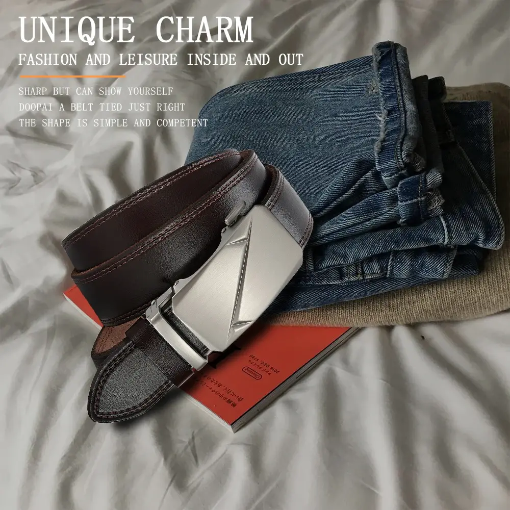 Men Fashion Belt Mens Belts Quality Genuine Luxury Leather Belt for Jeans Pairing Male Strap Male Metal Automatic Buckle 125 135