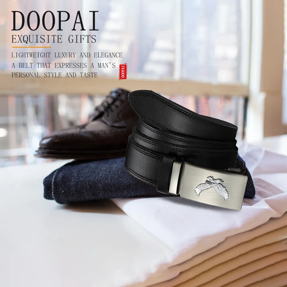 Men's High-quality Metal Automatic Buckle Cowhide Men's Fashionable Waist Belt/strap, with Multiple Colors To Choose From