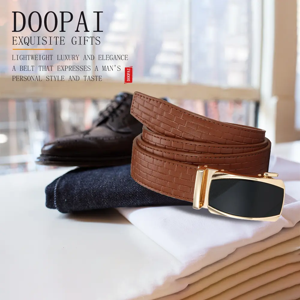 Men's Leather Belt, Metal Automatic Buckle, High-quality Men's Casual Business Leather Strap, Men's Luxury Jeans Accessories