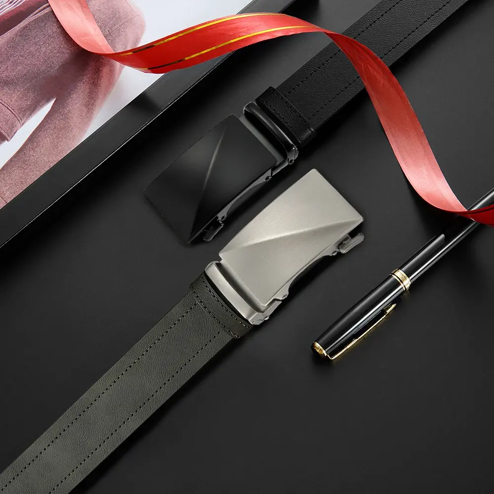 Men Belts PU Leather Waist Strap Male Automatic Buckle Waistband Mens High Quality Girdle Belts for Women Men Gifts 125 135cm