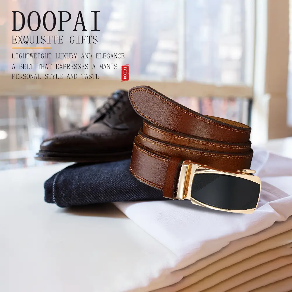 Men Belts Leather Waist Strap Male Automatic Buckle Waistband Mens High Quality Girdle Belts for Women Men Gifts 105 115 125cm