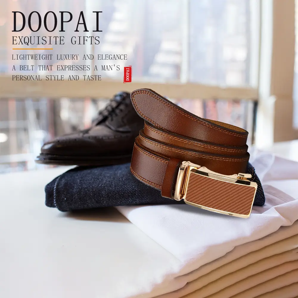 Men's Genuine Leather Belt Automatic Buckle High-quality Cowhide Business Strap Men's Luxury Jeans Men's Accessories Multi Color