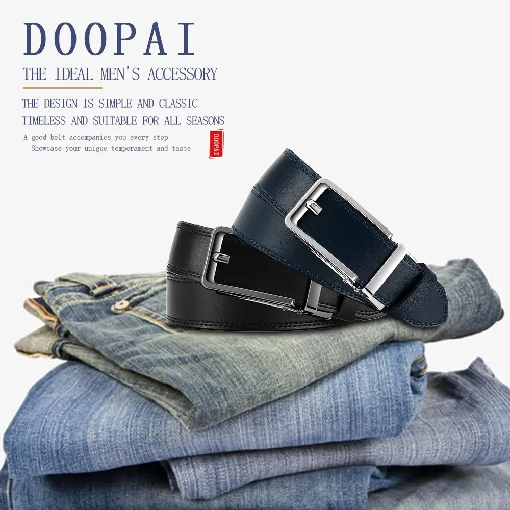 Men Fashion Belt Mens Belts Quality Genuine Luxury Leather Belt for Jeans Pairing Male Strap Male Metal Automatic Buckle