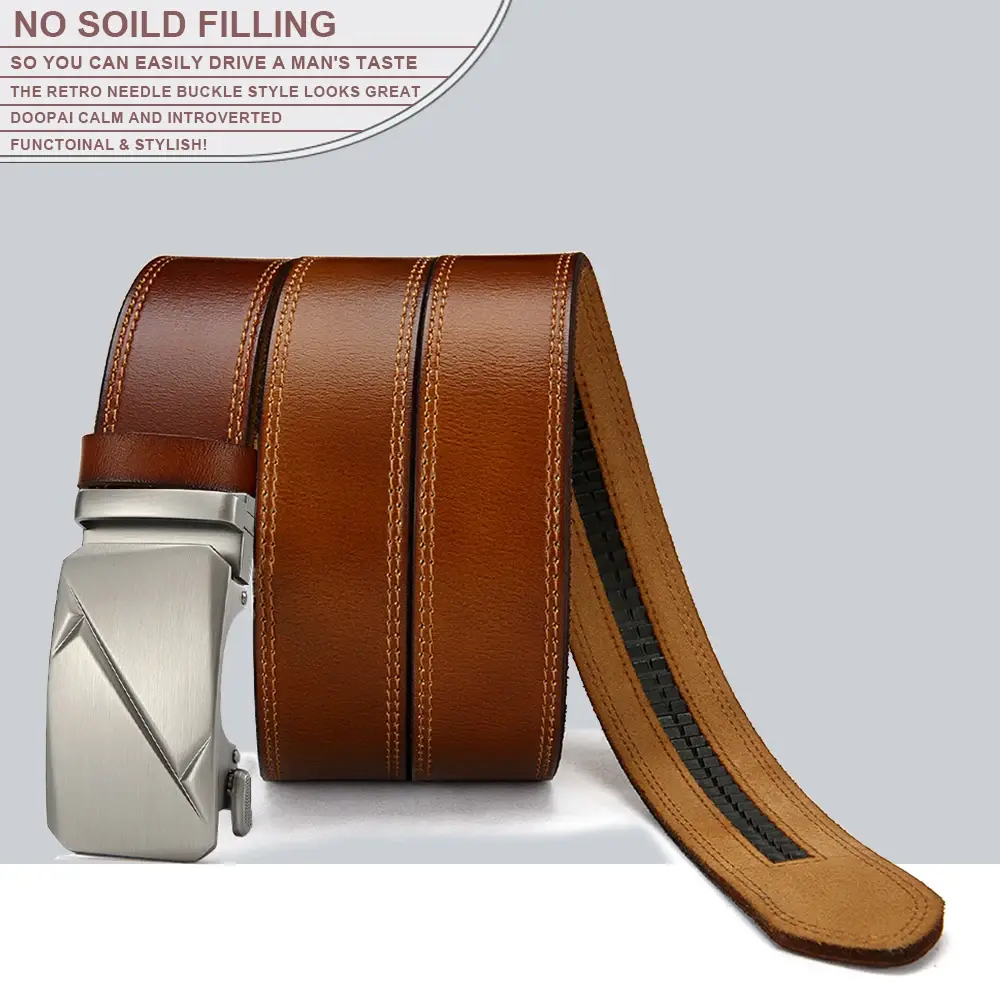 2025 New Men Fashion Belt Quality Genuine Luxury Leather Belt for Jeans Pairing Male Strap Male Metal Automatic Buckle