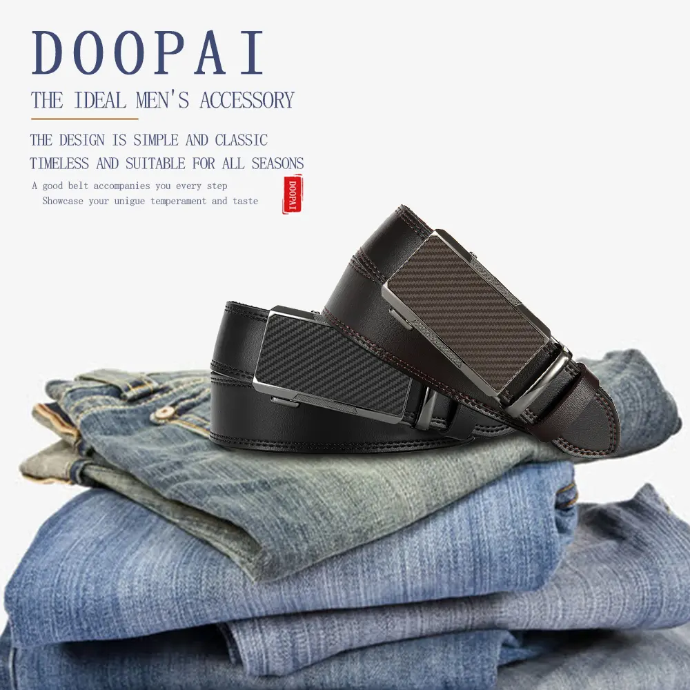 Men's Black Automatic Buckle High-quality Men's Genuine Leather Business Strap Men’s Designer Belts Jeans Men's Accessories