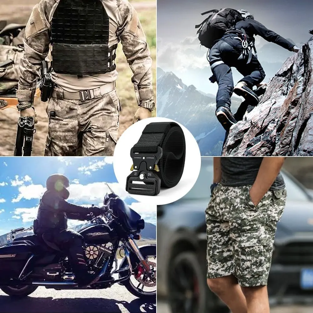 Men Belt Outdoor Hunting Metal Tactical Belt Multi-Function Alloy Buckle Marine Corps Canvas Belt Belt for Men ремень женский