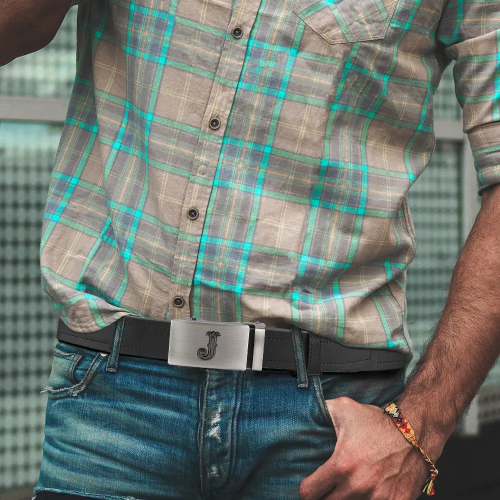 Famous Brand Business Belt Men Top Quality PU Luxury Leather Waist Strap Black Male Automatic Buckle Jeans Belts for Men 2PCS