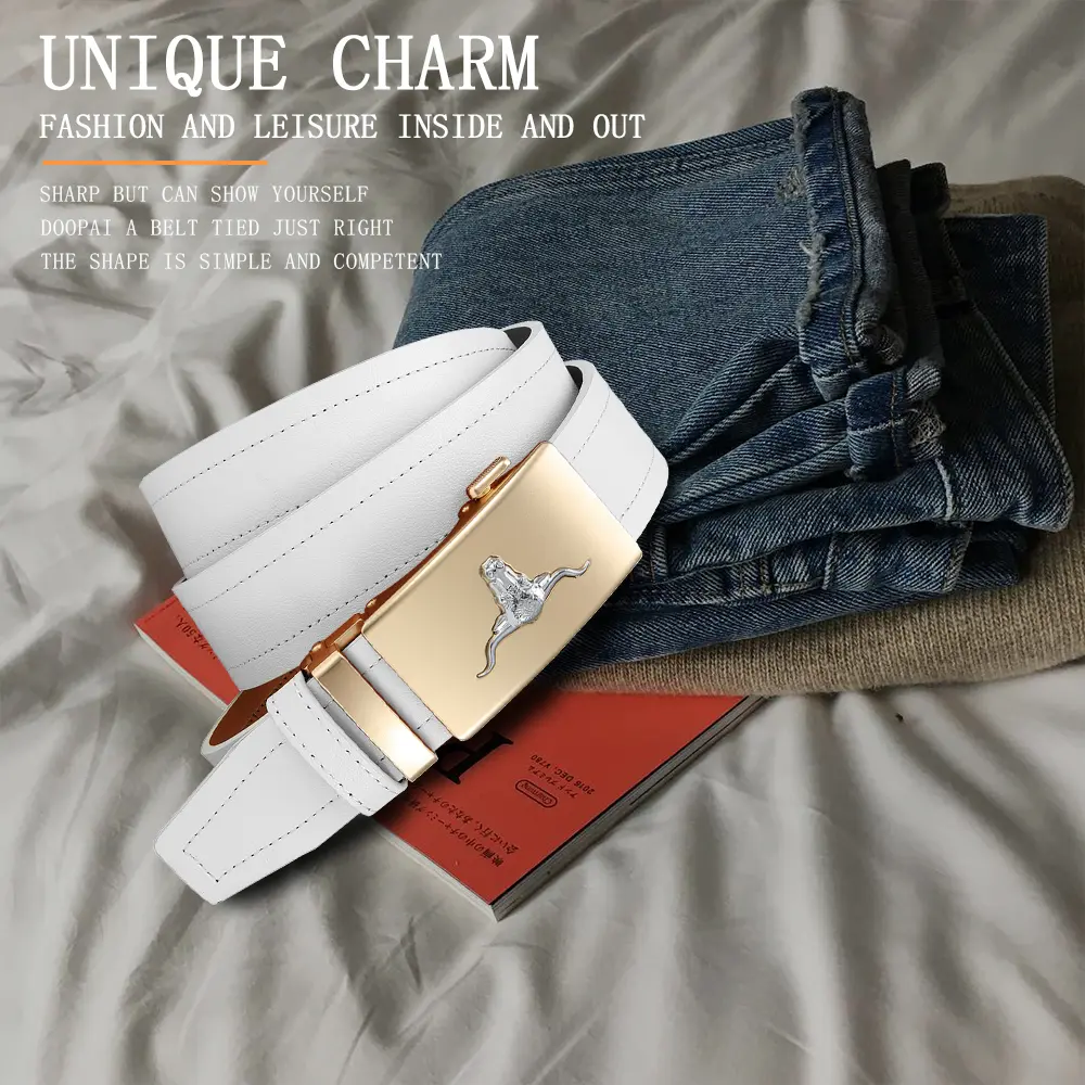 Men's Belt Metal Luxury Brand Automatic Buckle High-quality PU Leather High-quality Men's Business Casual Belt