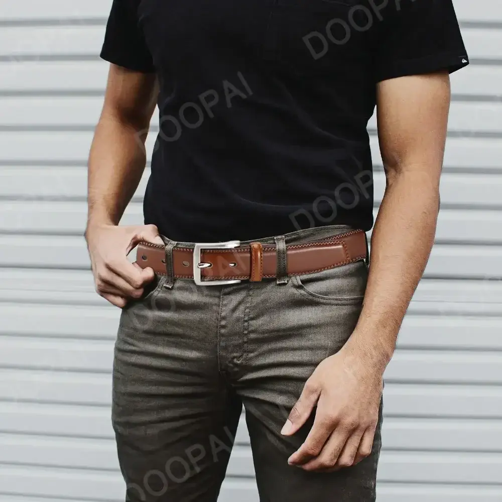 2023 Men Belts Pin Buckle Metal Automatic Buckle Belt Genuine Leather Male Belt Strap Male Black Coffee Brown WaistBelts for Men
