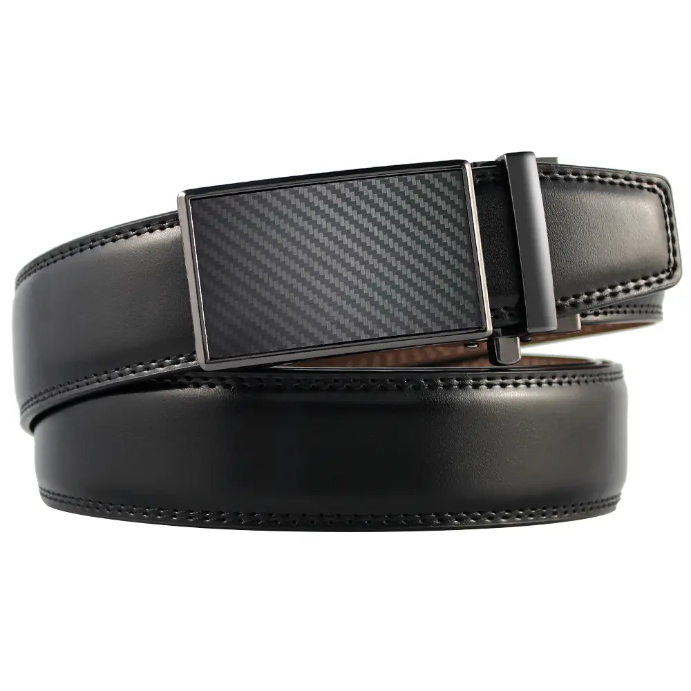 DOOPAI Mens Leather Belt  Automatic Genuine Leather Belts Leisure Fashion Ratchet Belts for Men Pants Waistband Ремень