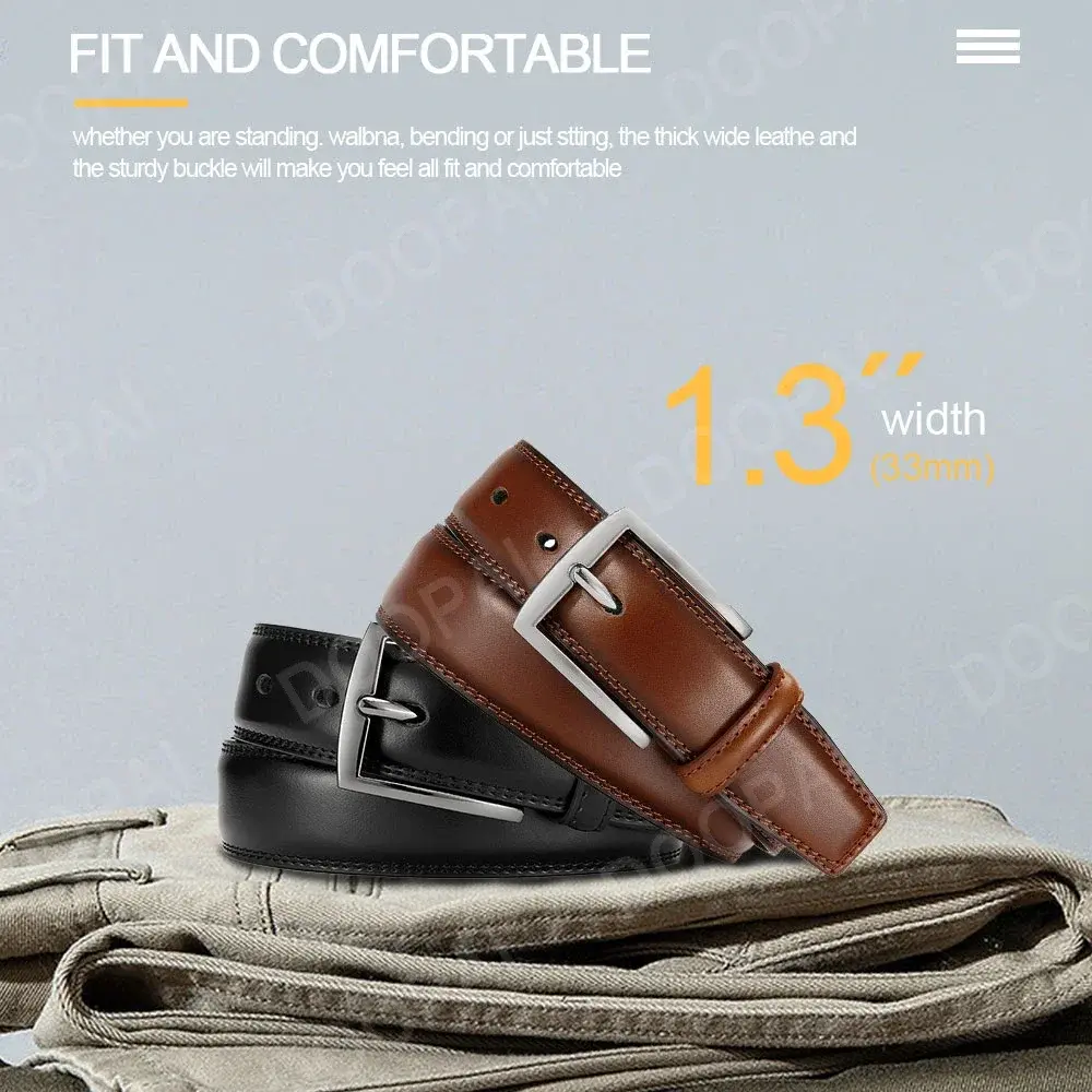 2023 Men Belts Pin Buckle Metal Automatic Buckle Belt Genuine Leather Male Belt Strap Male Black Coffee Brown WaistBelts for Men