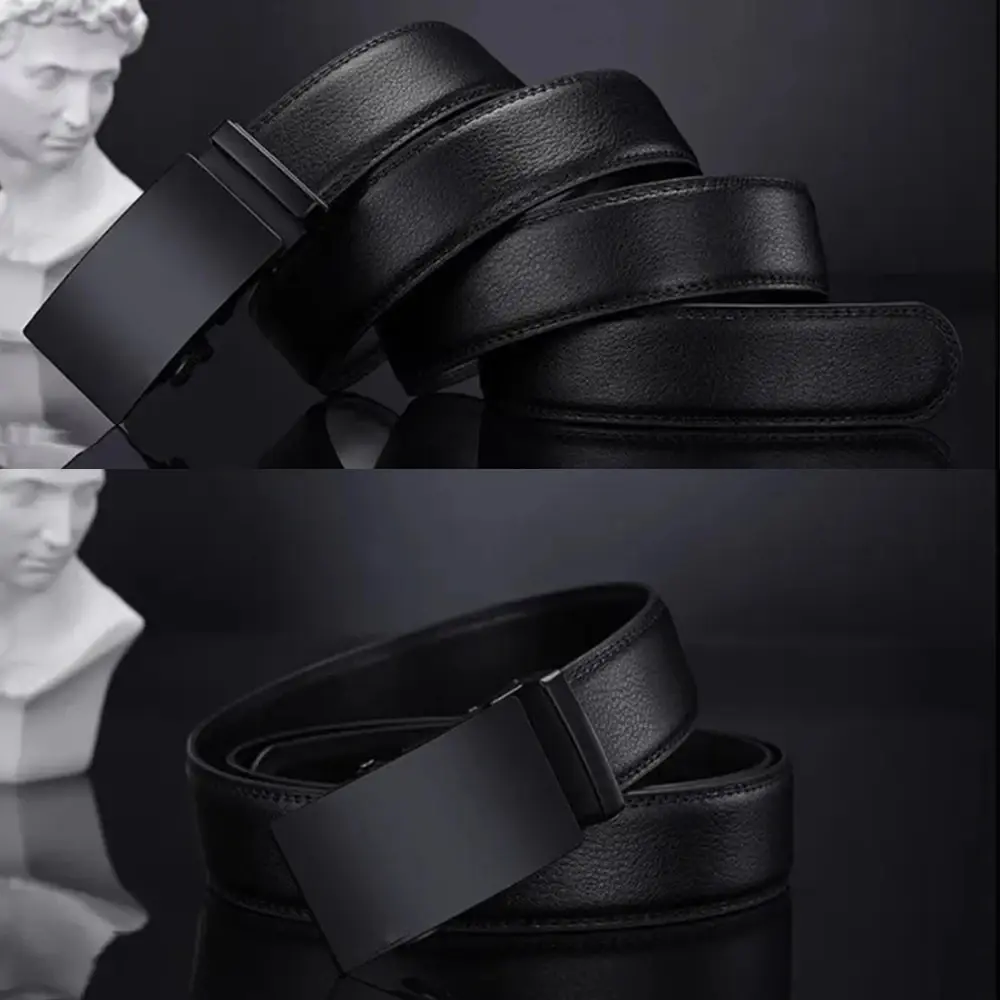 Men Belts Automatic Buckle Belt Famous Brand Business Belt Men Top Quality PU Luxury Leather For Men Leather Strap Casual For Me