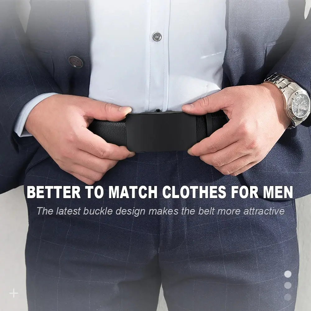 Men Belts Automatic Buckle Belt Famous Brand Business Belt Men Top Quality PU Luxury Leather For Men Leather Strap Casual For Me