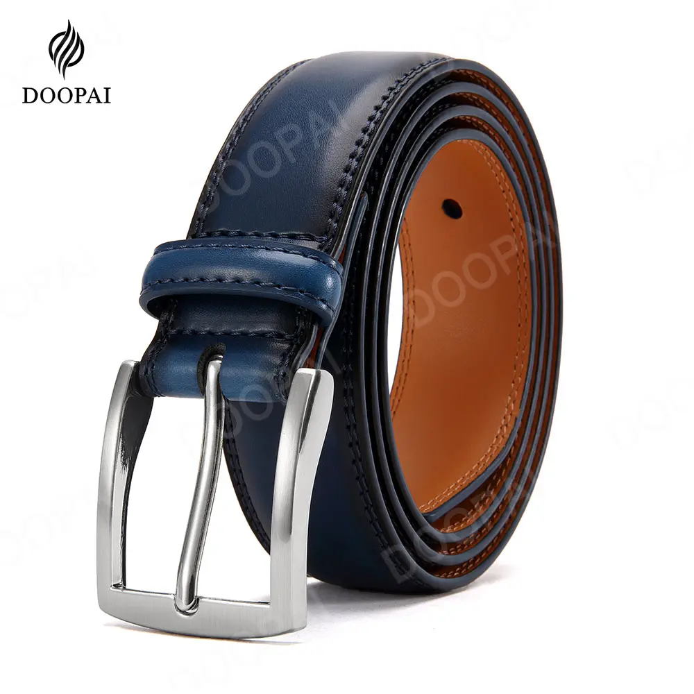 Men Belts High Quality Genuine Leather LONG Large Pin Buckle Metal Automatic Buckle Male Belts Strap Male 105 125 155cm Plus Siz