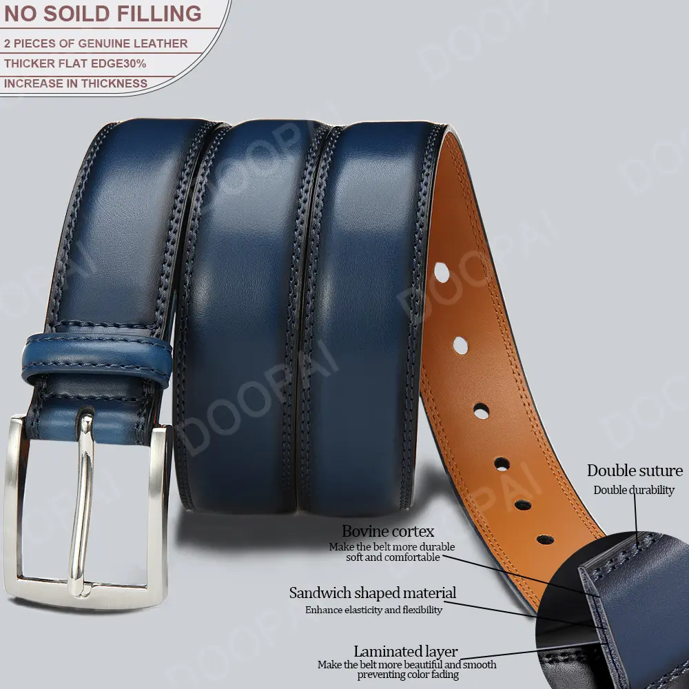 Men Belts High Quality Genuine Leather LONG Large Pin Buckle Metal Automatic Buckle Male Belts Strap Male 105 125 155cm Plus Siz