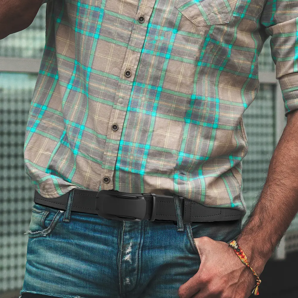 Men Leather Business Belt Automatic Genuine Leather Fashion Belts Ratchet Luxury Belts Men's Trouser Belt for Men 105 115 125CM