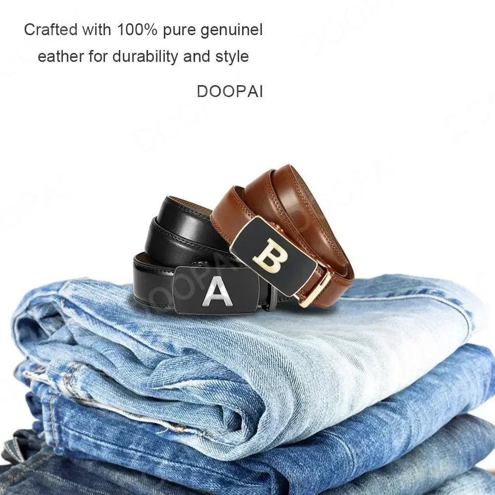 Men's Leather Belt Automatic High Quality Cowhide Belt Women Genuine Luxury Leather Belt for Men Male Strap Letter Business Male