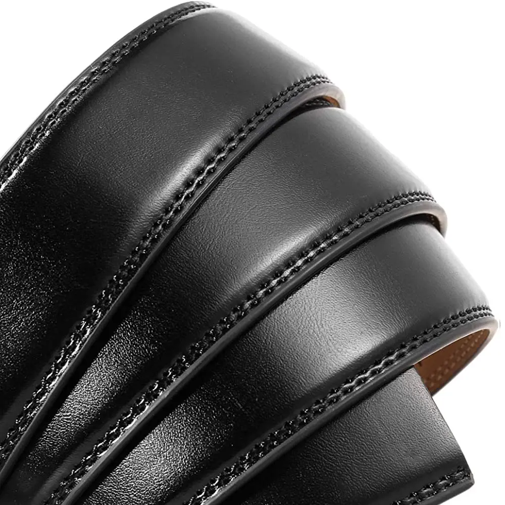 Mens Leather Belt  Automatic Genuine Leather Belts Leisure Fashion Ratchet Belts for Men Pants Waistband Ремень
