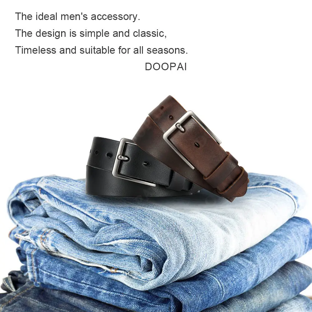 Antique High-quality Metal Needle Buckle, High-quality Top Layer Cowhide Men's Casual Belt/strap with Multiple Colors To Choose