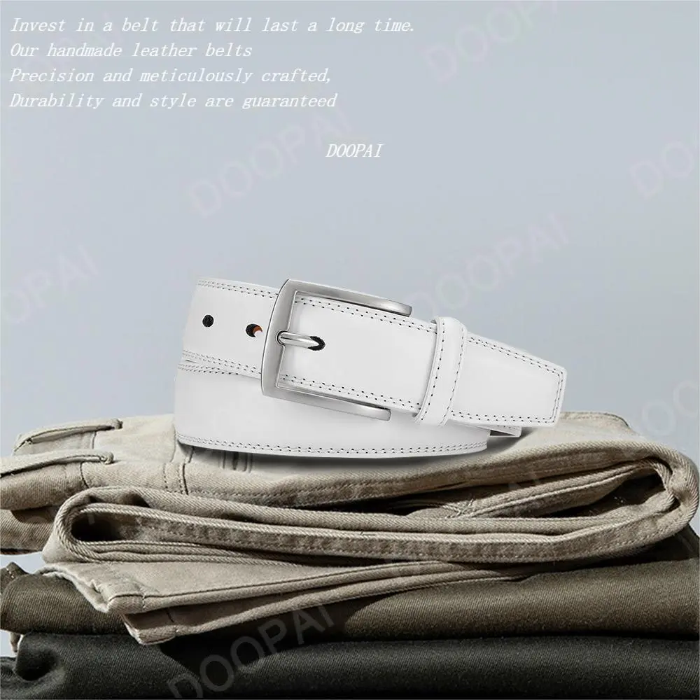 125cm Plus Size Men Belts High Quality Genuine Leather LONG Large Pin Buckle Metal Automatic Buckle Fashion Designer 2023New